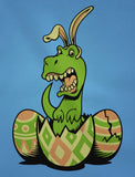 Thumbnail T-Rex Dinosaur With Bunny Ears Easter Egg Kids T-Shirt Banana 9