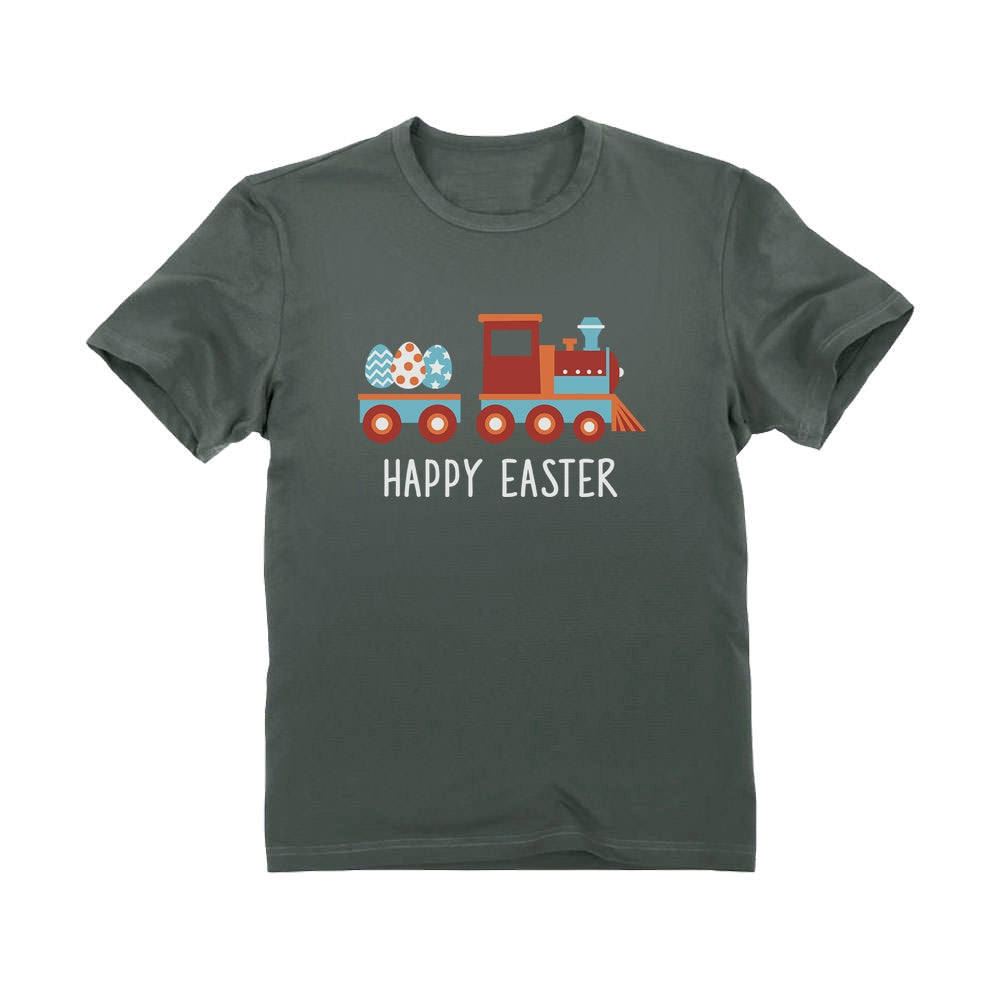 Easter Egg Hunt Happy Easter Train Toddler Kids T-Shirt - Gray 2