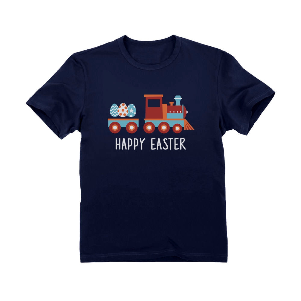 Easter Egg Hunt Happy Easter Train Toddler Kids T-Shirt - Navy 4