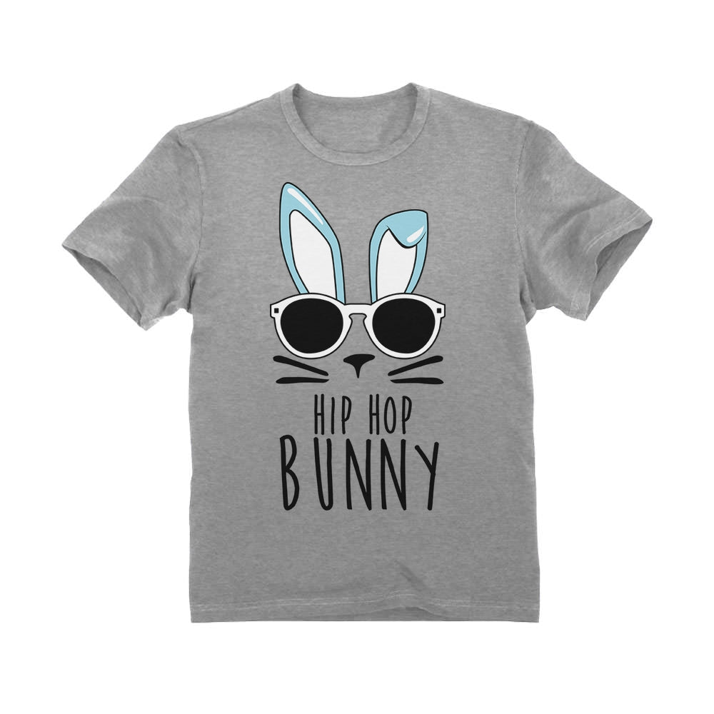 Hip Hop Bunny Easter Toddler Kids T-Shirt - Gray 3