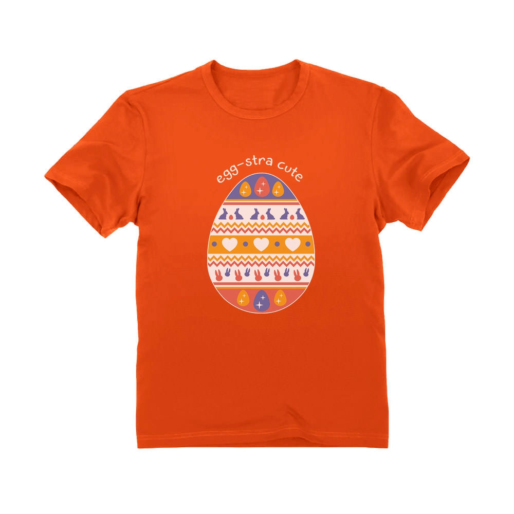 Eggstra Cute Decorated Easter Egg Toddler Kids T-Shirt - Orange 3