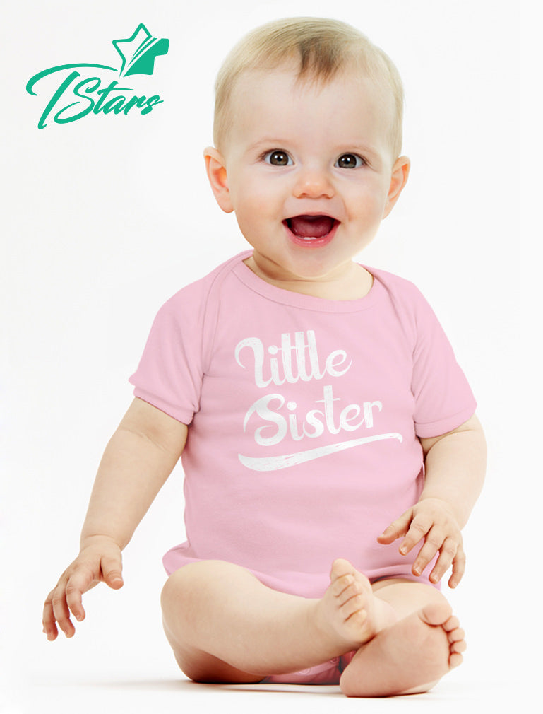 Little Sister Baby Bodysuit - Pink 4