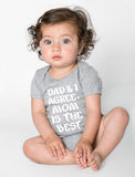 Thumbnail Dad & I Agree Mom Is The Best Baby Bodysuit Navy 1