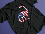 Dinosaur American Flag Youth Kids T-Shirt 