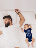 Thumbnail I'm Lucky World's Best Dad Belongs To Me Baby Onesie Navy 6