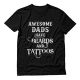 Thumbnail Awesome Dads Have Beards & Tattoos T-Shirt Black 1