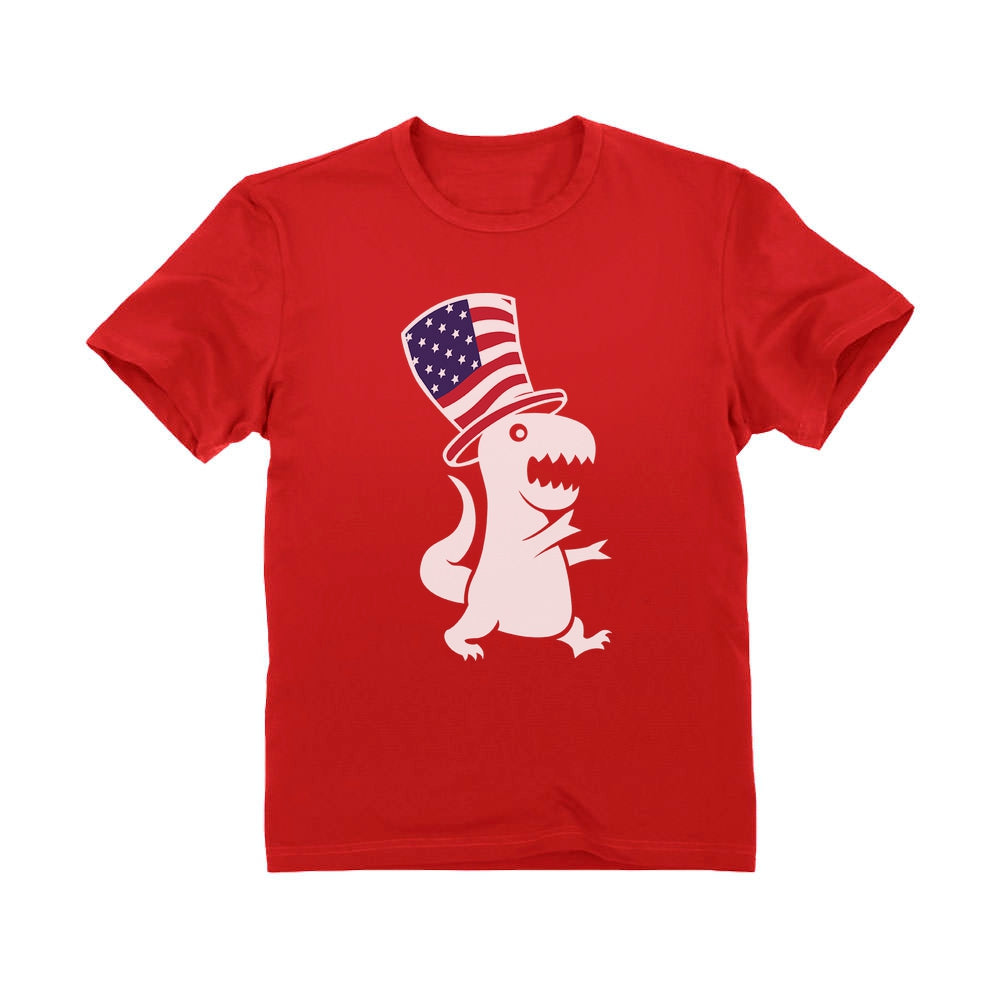 American T-Rex Dinosaur Toddler Kids T-Shirt - Red 2