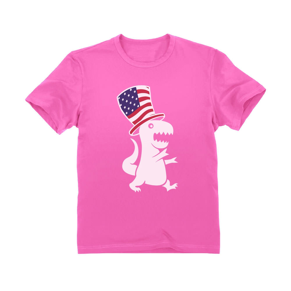 American T-Rex Dinosaur Toddler Kids T-Shirt - Pink 3