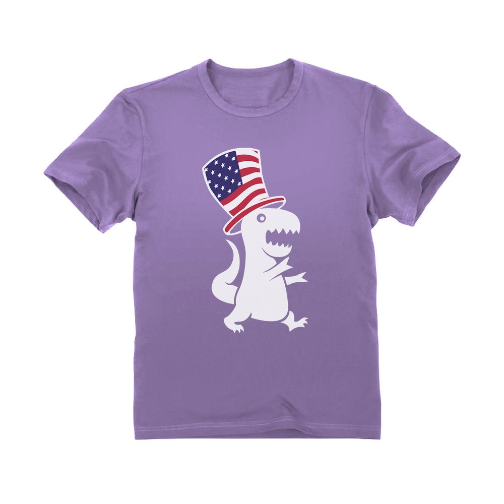 American T-Rex Dinosaur Toddler Kids T-Shirt - Lavender 6