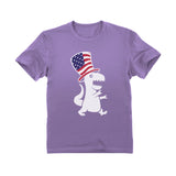 Thumbnail American T-Rex Dinosaur Toddler Kids T-Shirt Lavender 6