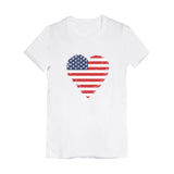 Heart Flag USA Toddler Kids Girls' Fitted T-Shirt 