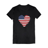 Thumbnail Heart Flag USA Toddler Kids Girls' Fitted T-Shirt Black 3