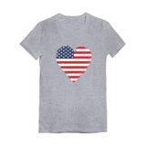 Thumbnail Heart Flag USA Toddler Kids Girls' Fitted T-Shirt Gray 5