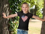 Thumbnail Heart Flag USA Toddler Kids Girls' Fitted T-Shirt Gray 9