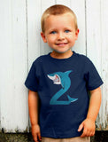 2nd Birthday Shark Two Year Old Toddler Kids T-Shirt 