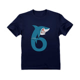 Thumbnail Cute 6th Birthday Shark T-Shirt Navy 3