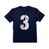 Baseball 3rd Birthday Gift Three Year old Toddler Kids T-Shirt 