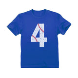 Thumbnail Baseball 4th Birthday Gift Four Year old Toddler Kids T-Shirt Blue 1