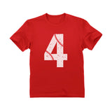Thumbnail Baseball 4th Birthday Gift Four Year old Toddler Kids T-Shirt Red 2