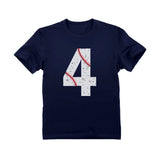 Baseball 4th Birthday Gift Four Year old Toddler Kids T-Shirt 