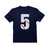 Thumbnail Baseball 5th Birthday Gift Five Year old Toddler Kids T-Shirt Navy 1