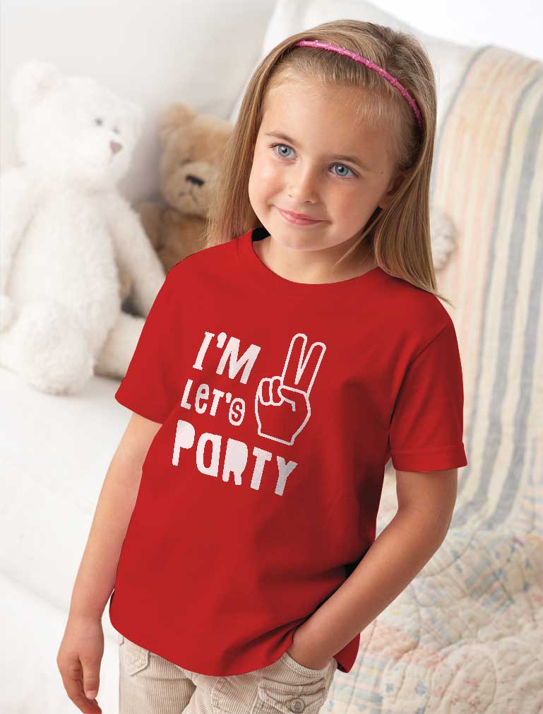I'm Two Let's Party Toddler Kids T-Shirt - Lavender 9