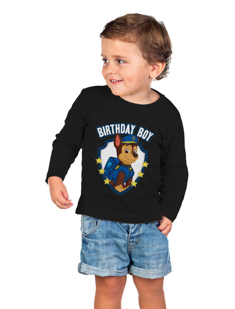 Official Paw Patrol Chase Boys Birthday Toddler Kids Long sleeve T-Shirt 