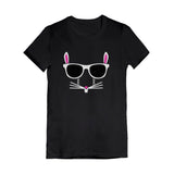 Thumbnail Easter Bunny - Cool Glasses Rabbit Face Youth Kids Girls' Fitted T-Shirt Black 2