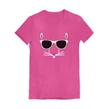 Easter Bunny - Cool Glasses Rabbit Face Youth Kids Girls' Fitted T-Shirt 