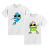 Flossing and Dabbing Easter Egg - Cute Matching T-Shirts Set 