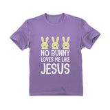 Thumbnail No Bunny Loves Me Like Jesus Easter Christian Infant Kids T-Shirt Lavender 6