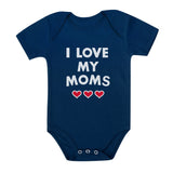 Thumbnail I Love My Moms Mother's Day Gay Pride Gift Baby Bodysuit Navy 5