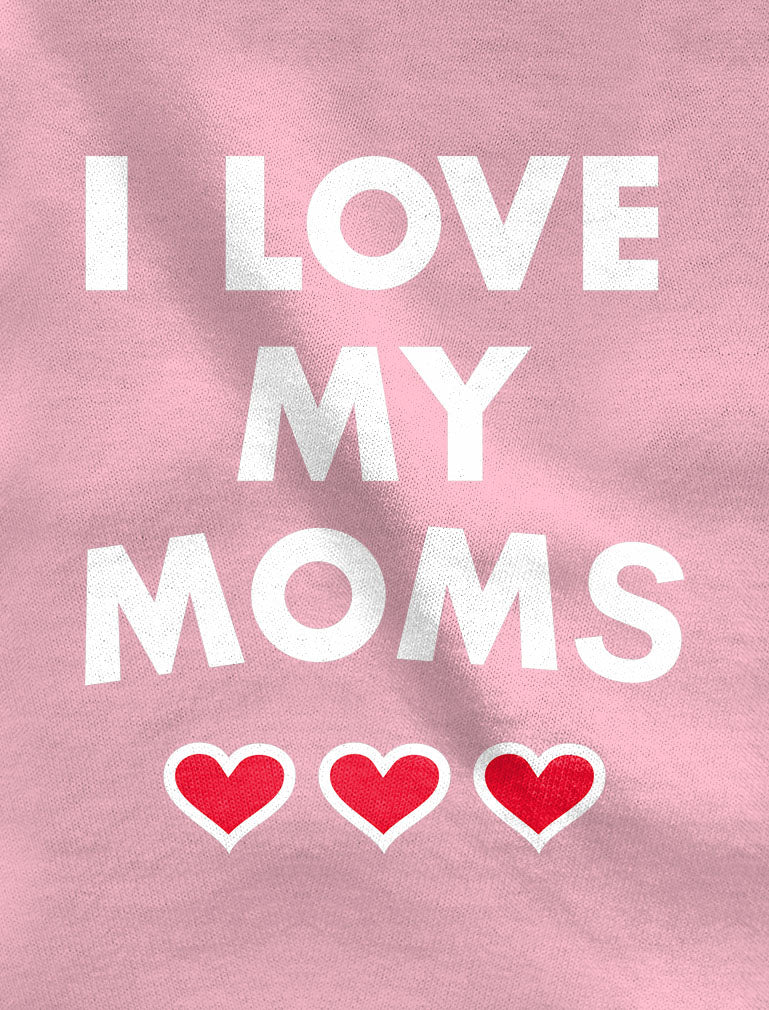 I Love My Moms Mother's Day Gay Pride Gift Baby Bodysuit - Navy 6