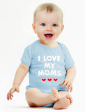 Thumbnail I Love My Moms Mother's Day Gay Pride Gift Baby Bodysuit Navy 7