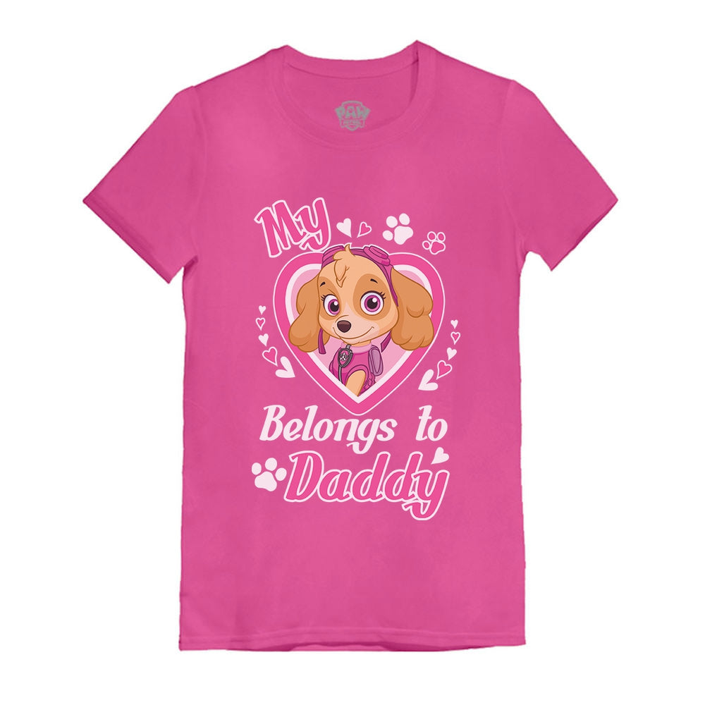 Paw Patrol SKYE - My Heart Belongs To Daddy Toddler Kids Girls' Fitted T-Shirt - Wow pink 2