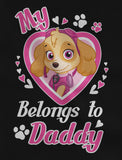 Thumbnail Paw Patrol SKYE - My Heart Belongs To Daddy Toddler Kids Girls' Fitted T-Shirt Lavender 6