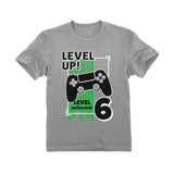 Thumbnail Gamer Birthday Level Up Video Game 6th Birthday Youth T-Shirt Gray 1