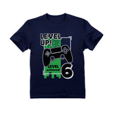 Thumbnail Gamer Birthday Level Up Video Game 6th Birthday Youth T-Shirt Navy 4