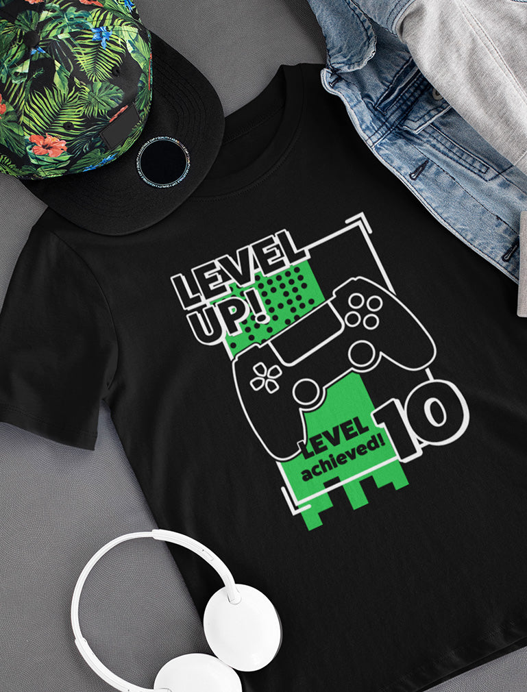 Gamer Birthday Level Up Video Game 10th Birthday Youth T-Shirt 