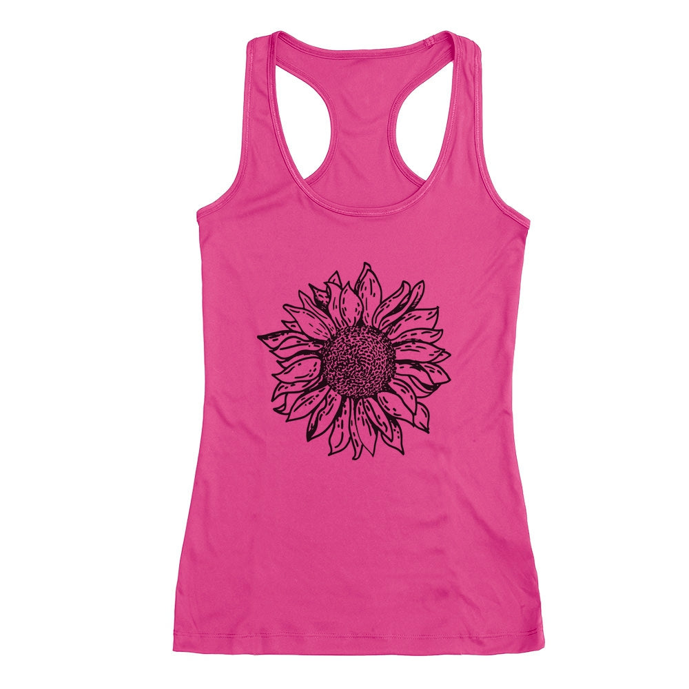 Sunflower Shirt for Women Cute Graphic Tee Teen Girls Summer Racerback Tank Top - Berry 2