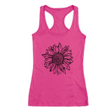 Thumbnail Sunflower Shirt for Women Cute Graphic Tee Teen Girls Summer Racerback Tank Top Berry 2