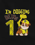 Paw Patrol Rubble Digging 1st Birthday Official Infant Kids T-Shirt 