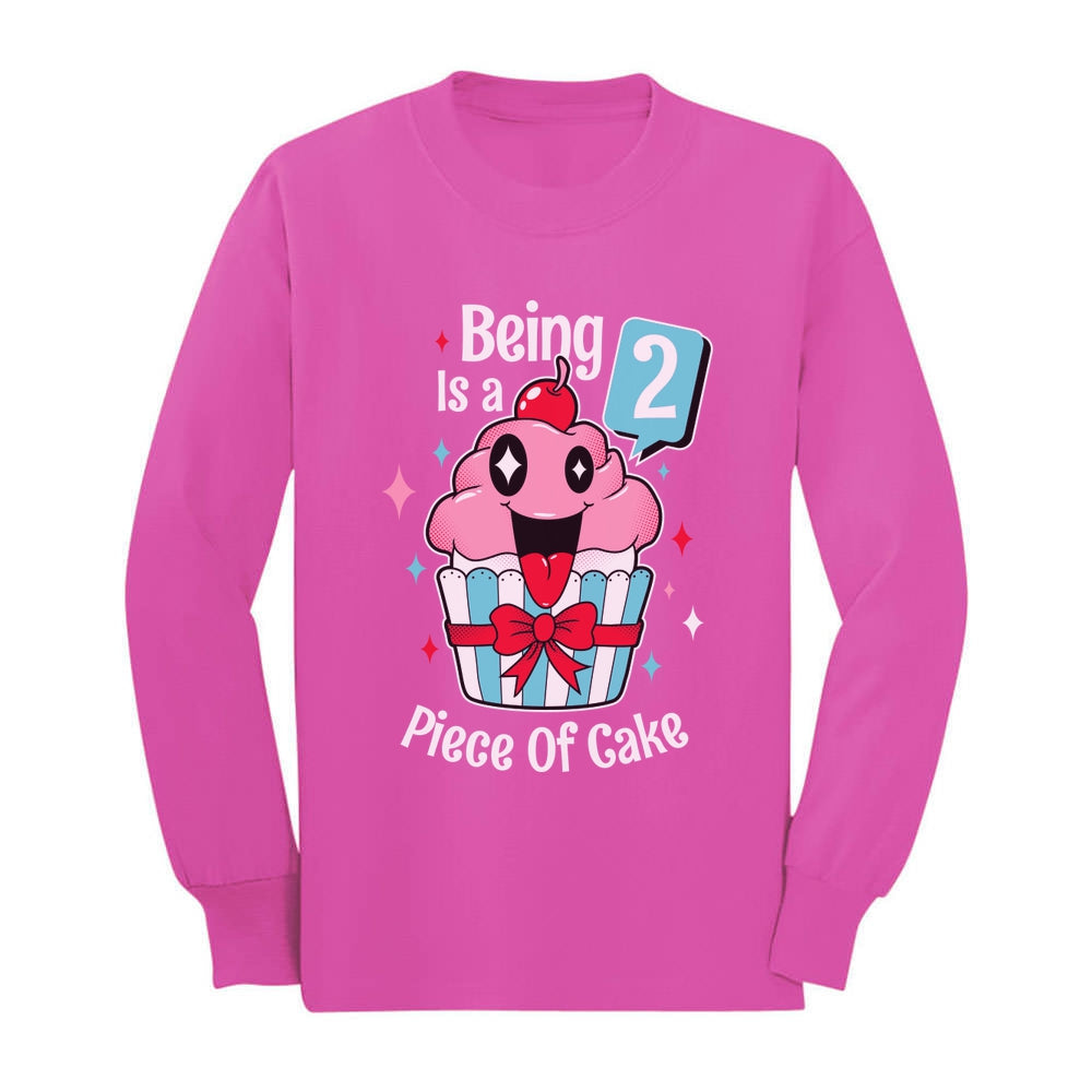 2 Year Old Girl 2nd Birthday Funny Toddler Long sleeve T-Shirt - Pink 3