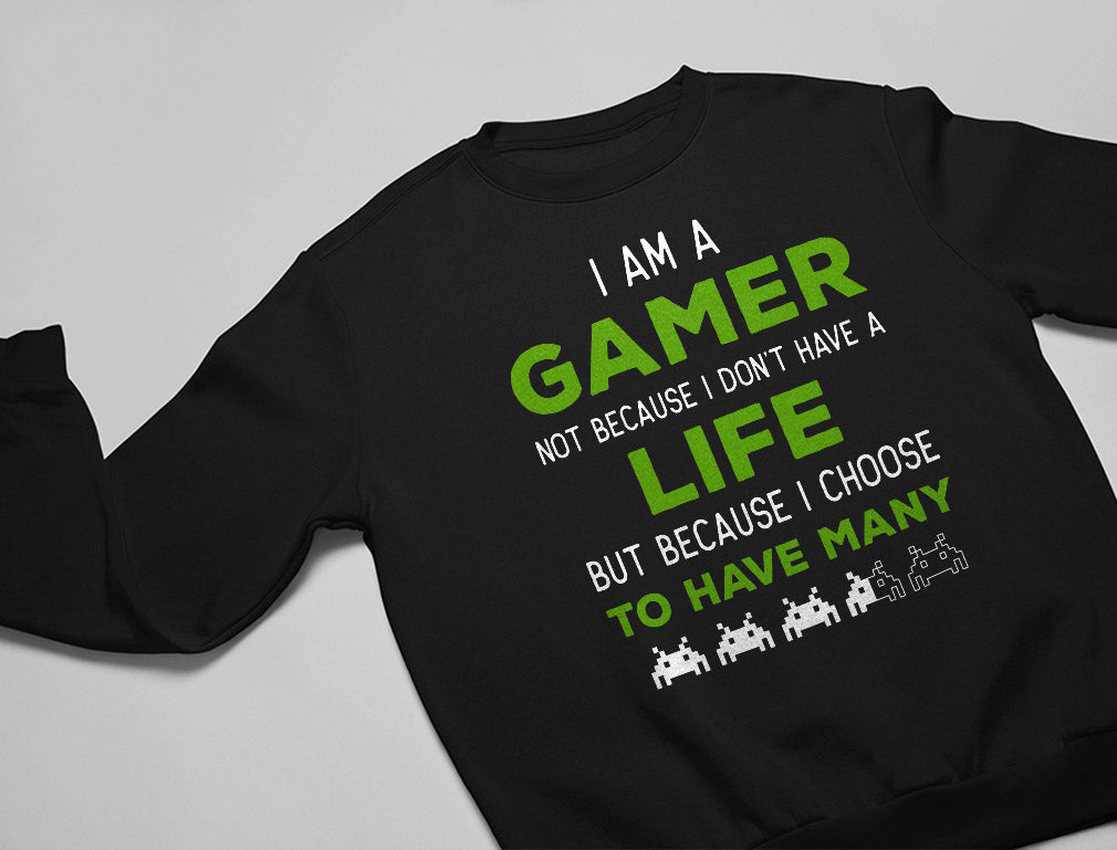 I Am a Gamer Shirt Funny Gamer Gift Cool Gaming Youth Sweatshirt - Blue 4