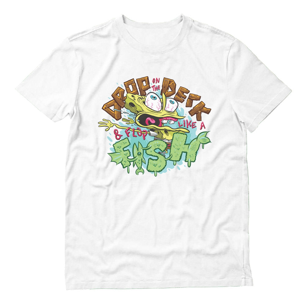 Nickelodeon Spongebob Squarepants Shirt Flop Like a Fish Funny T-Shirt