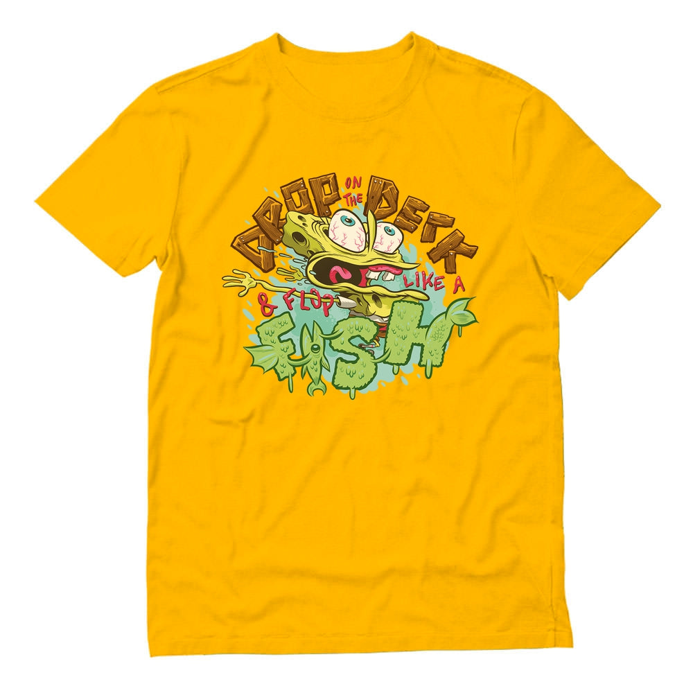 Nickelodeon Spongebob Squarepants Shirt Flop Like a Fish Funny T-Shirt