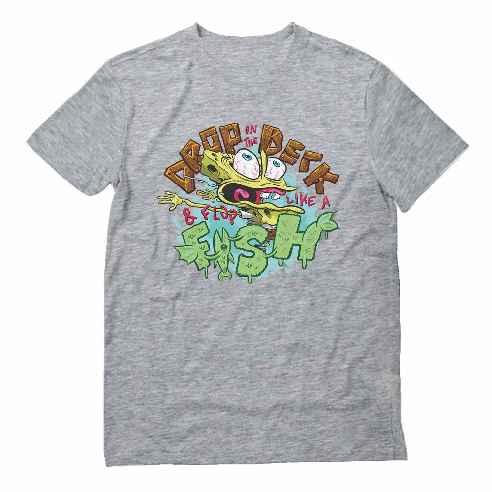 Nickelodeon Spongebob Squarepants Shirt Flop Like a Fish Funny T-Shirt