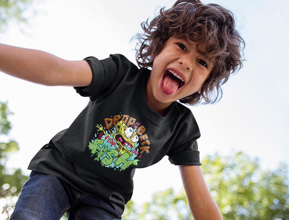 Nickelodeon Spongebob Squarepants Shirt Flop Like a Fish Funny Youth Kids T-Shirt