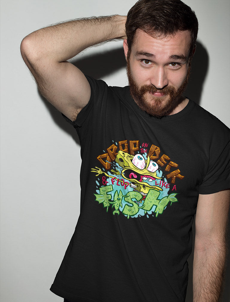 Nickelodeon Spongebob Squarepants Shirt Flop Like a Fish Funny T-Shirt