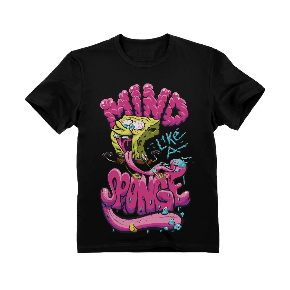 Nickelodeon Spongebob Squarepants Shirt Mind Like a Sponge Funny Youth Kids T-Shirt - Black 3